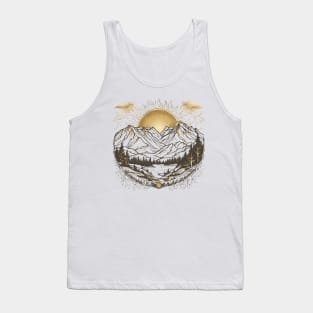 Golden Sunset Over the Mountains Tank Top